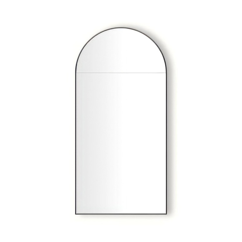Medicine Cabinet Main Line 20 x 40 Inch 1 Doors Mirrored Matte Black Arch Top Murray Hill Arch Slow Close Hinges Sliding Magnification Mirror Magnetic Strip Interior Lighting USB Charging ports Electrical Outlets Phone Holder 4 Inch