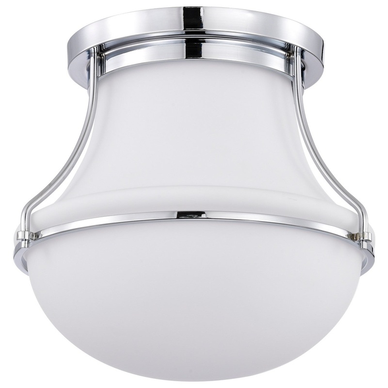 One Light Flush Mount from the Valdora Collection in Polished Nickel Finish by Nuvo Lighting
