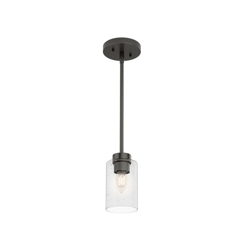 One Light Mini Pendant from the Hartland Collection in Noble Bronze Finish by Hunter