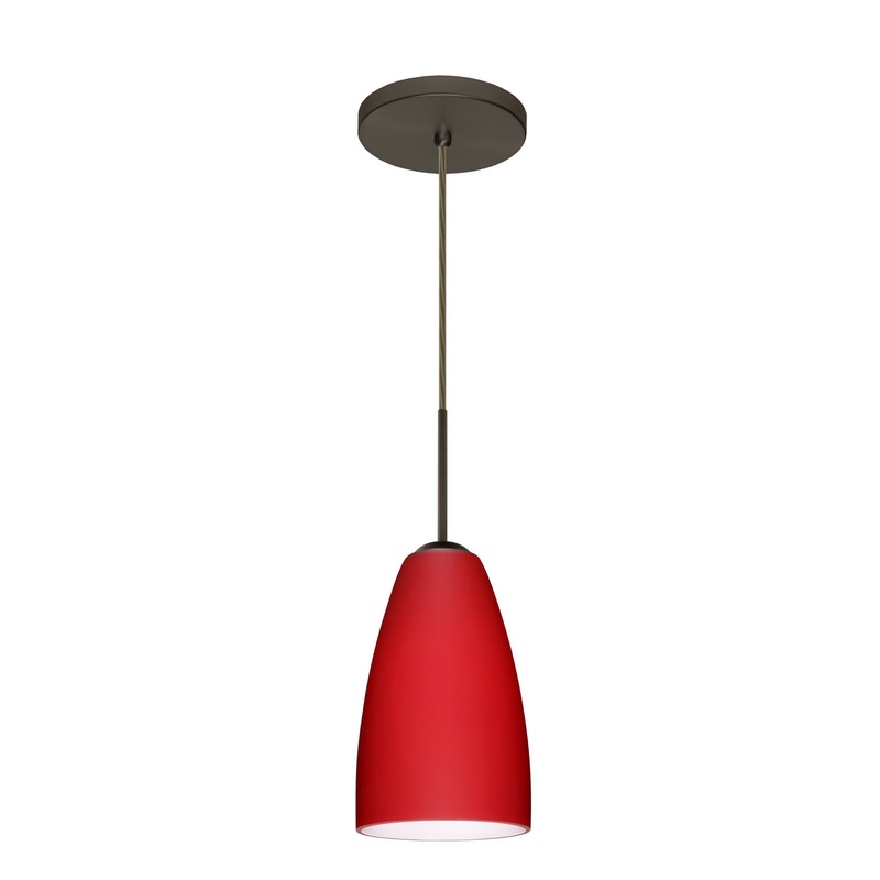 One Light Pendant from the Riva Collection in Bronze Finish by Besa
