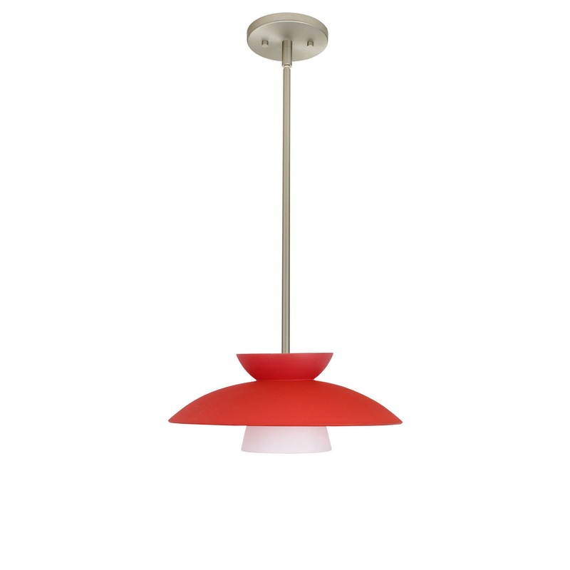 One Light Pendant from the Trilo Collection in Satin Nickel Finish by Besa
