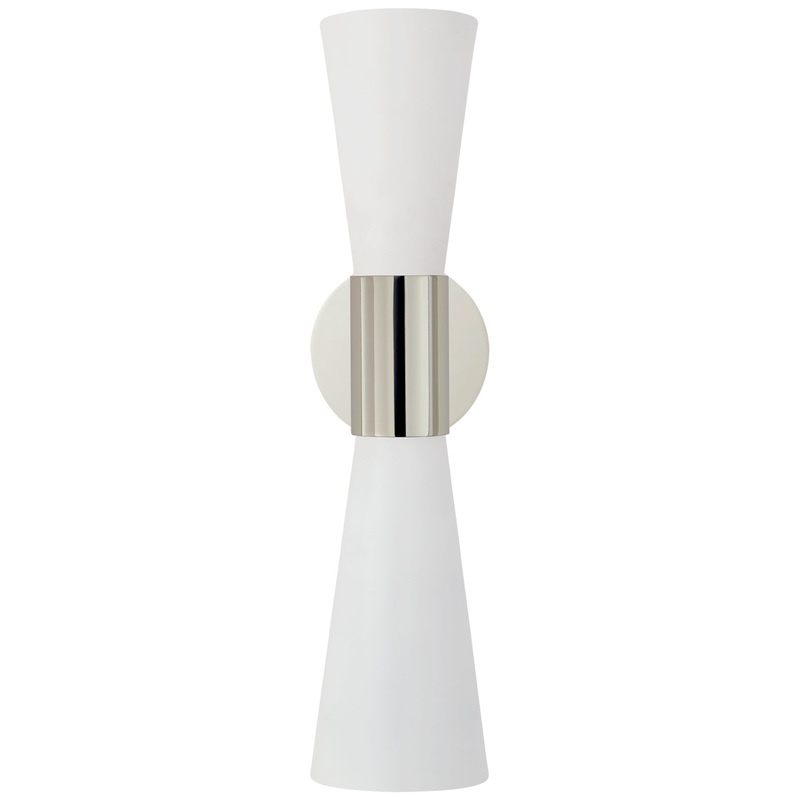 Two Light Wall Sconce from the Clarkson Collection in Polished Nickel Finish by Visual Comfort Signature