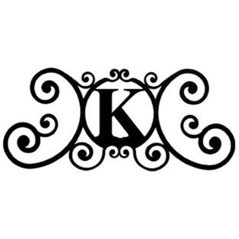 Village Wrought Iron HP-OD-K House Plaque Letter K