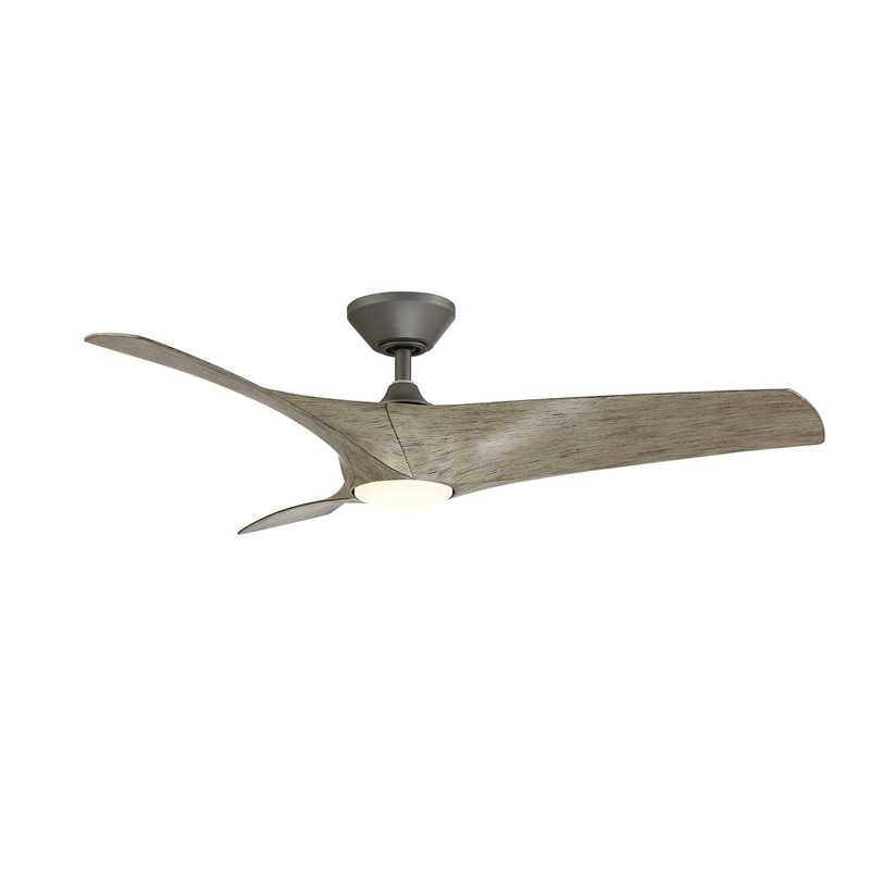 3-blade Zephyr Ceiling Fan by Modern Forms Fans (Wet Rated) 52″ Graphite/Weathered Wood CCT