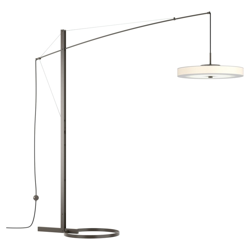 Disq Arc LED Floor Lamp Dark Smoke Spun Frost (SH)