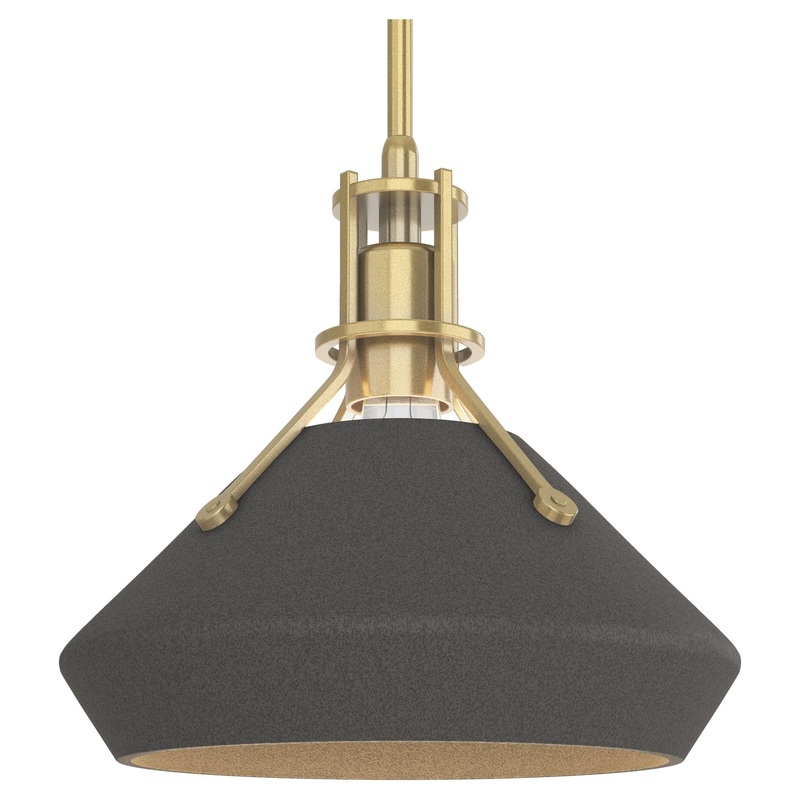 Henry Pendant with Chamfer Modern Brass Natural Iron