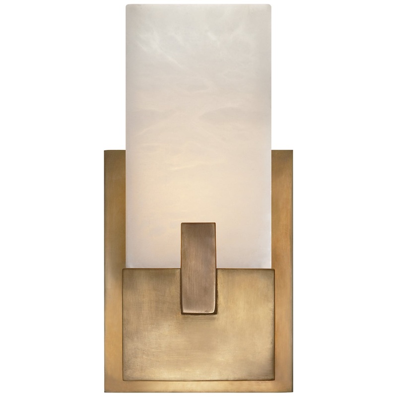 LED Bath Sconce from the Covet Collection in Antique-Burnished Brass Finish by Visual Comfort Signature