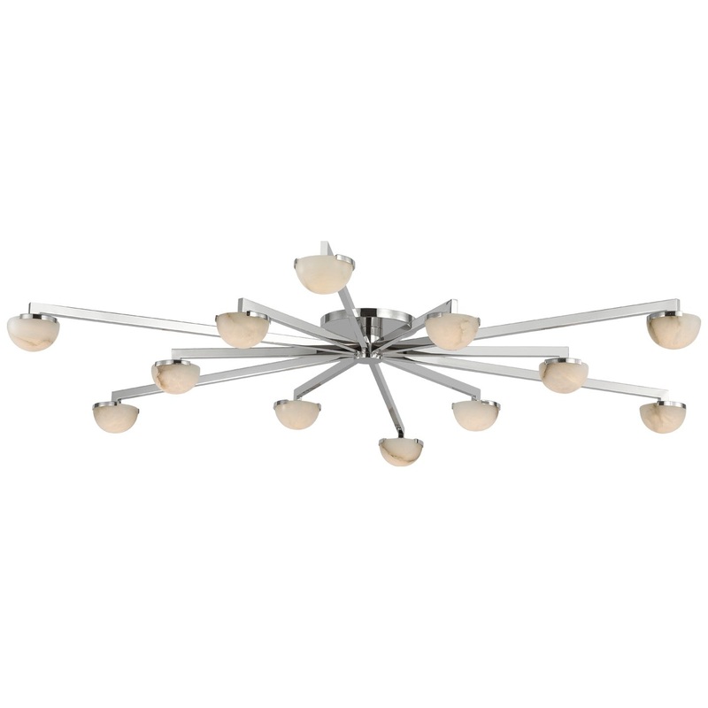 LED Flush Mount from the Pedra Collection in Polished Nickel Finish by Visual Comfort Signature