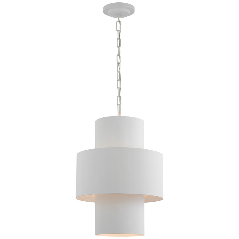 LED Pendant from the Chalmette Collection in Plaster White Finish by Visual Comfort Signature
