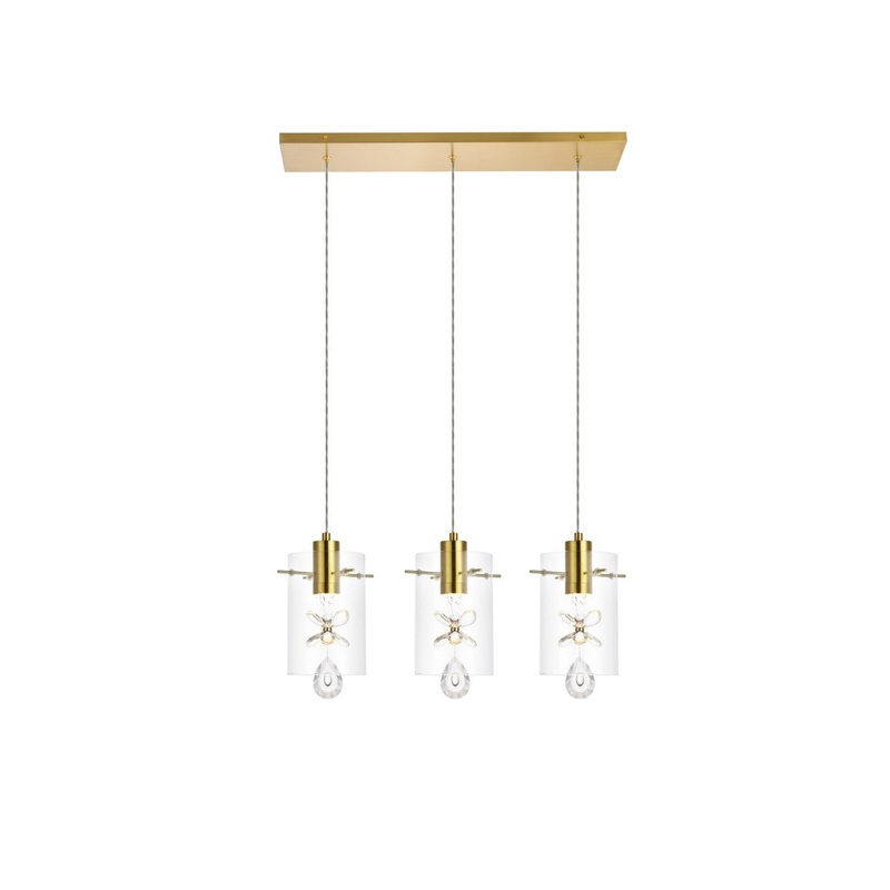 LED Pendant from the Hana Collection in Gold Finish by Elegant Lighting
