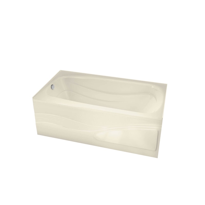 MAAX 102201-103-004-100 Tenderness 6032 Acrylic Alcove Left-Hand Drain Aeroeffect Bathtub in Bone