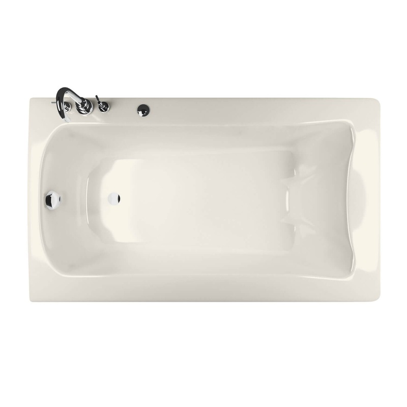 MAAX 105310-L-004-007 Release 6032 Acrylic Drop-in Left-Hand Drain Hydromax Bathtub in Biscuit
