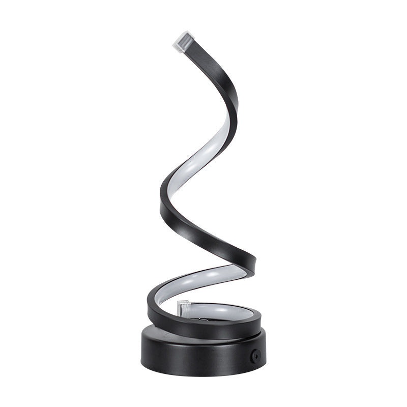 Modern Spiral LED Table Lamp – Dimmable, 3 Light Modes(black)