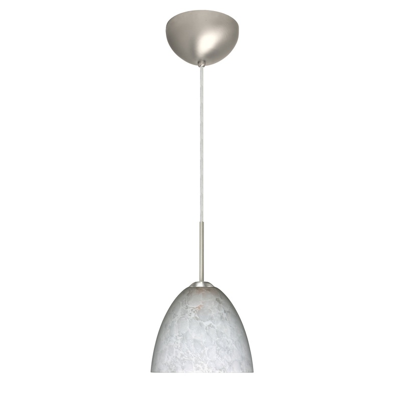 One Light Pendant from the Sasha Collection in Satin Nickel Finish by Besa