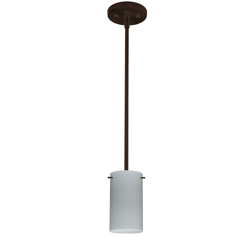 One Light Pendant from the Stilo Collection in Bronze Finish by Besa