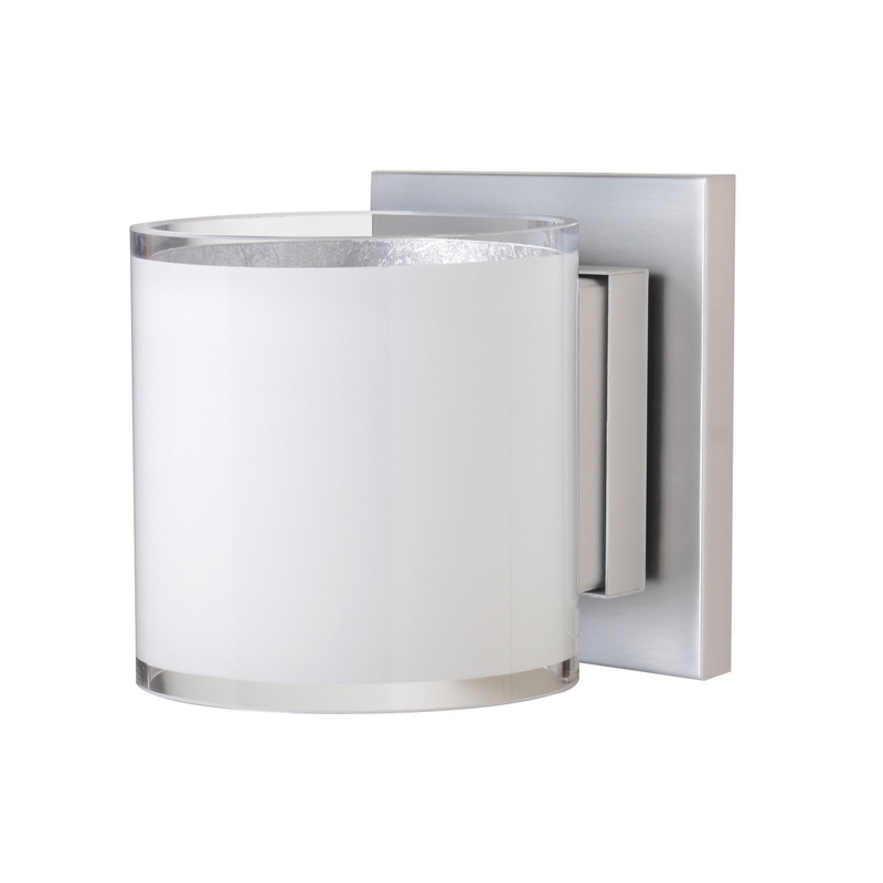 One Light Wall Sconce from the Pogo Collection in Satin Nickel Finish by Besa