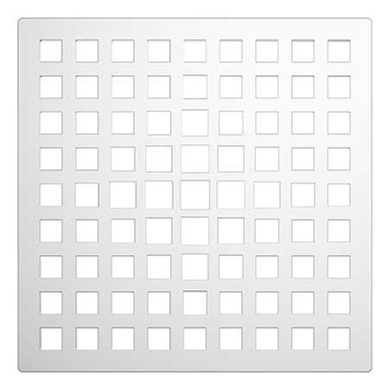 Shower Drain Tub and Shower Square Grid 6 Inch Matte White Brass for Drain Throat 277-02 6 Inch
