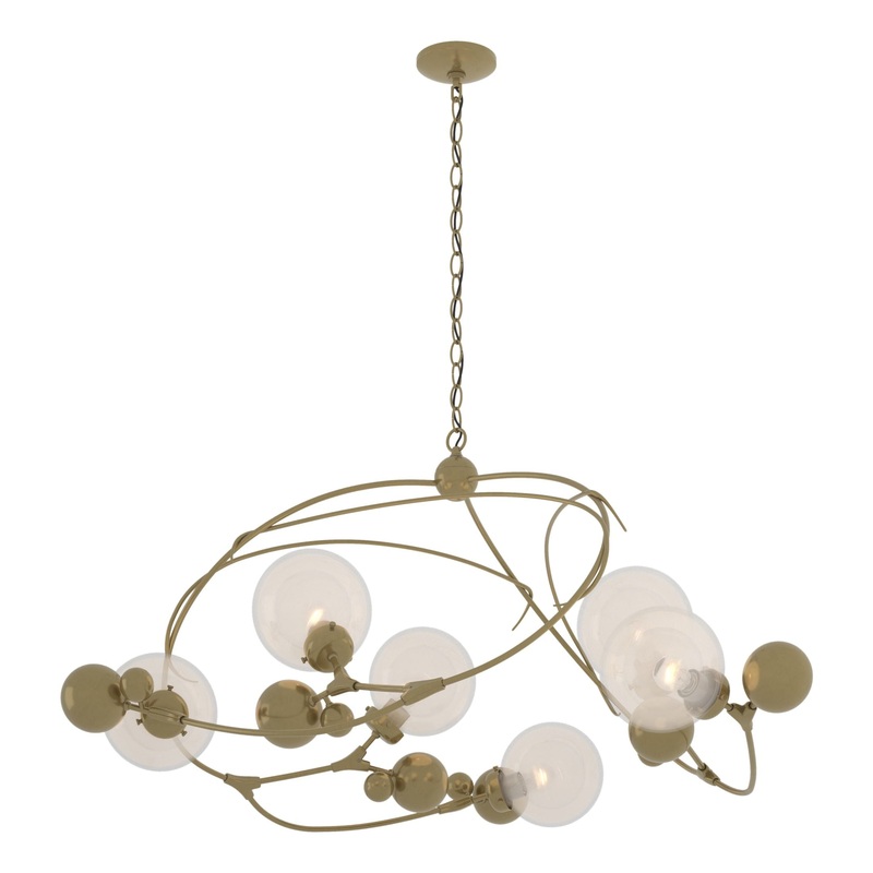 Sprig Circular Pendant Modern Brass Opaline Glass (WF)