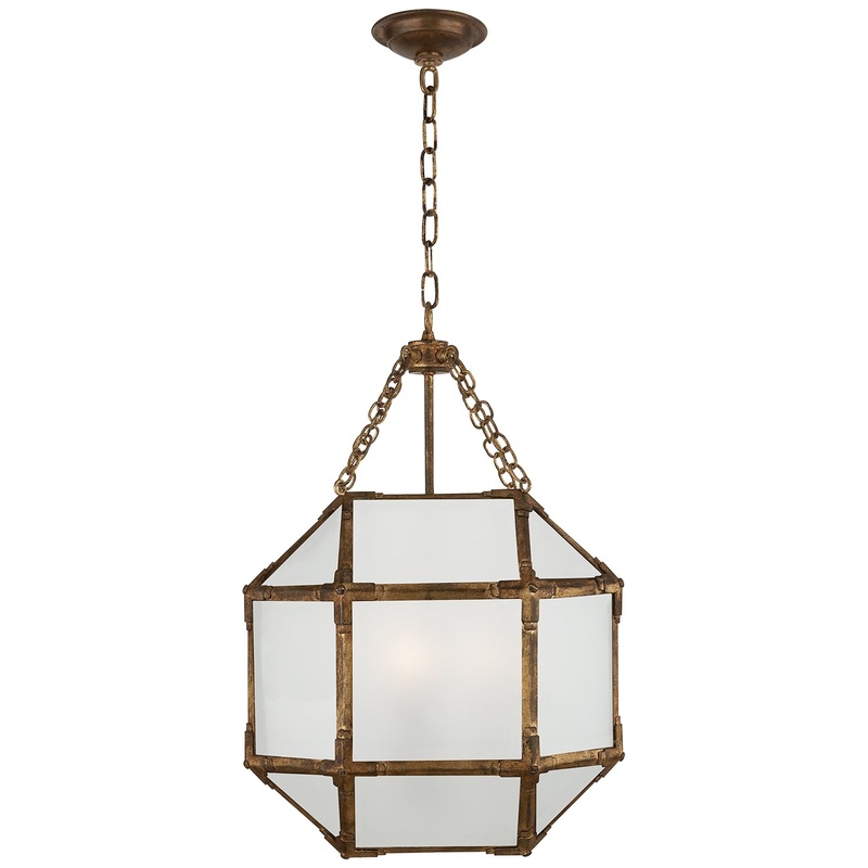 Three Light Lantern from the Morris Collection in Gilded Iron Finish by Visual Comfort Signature