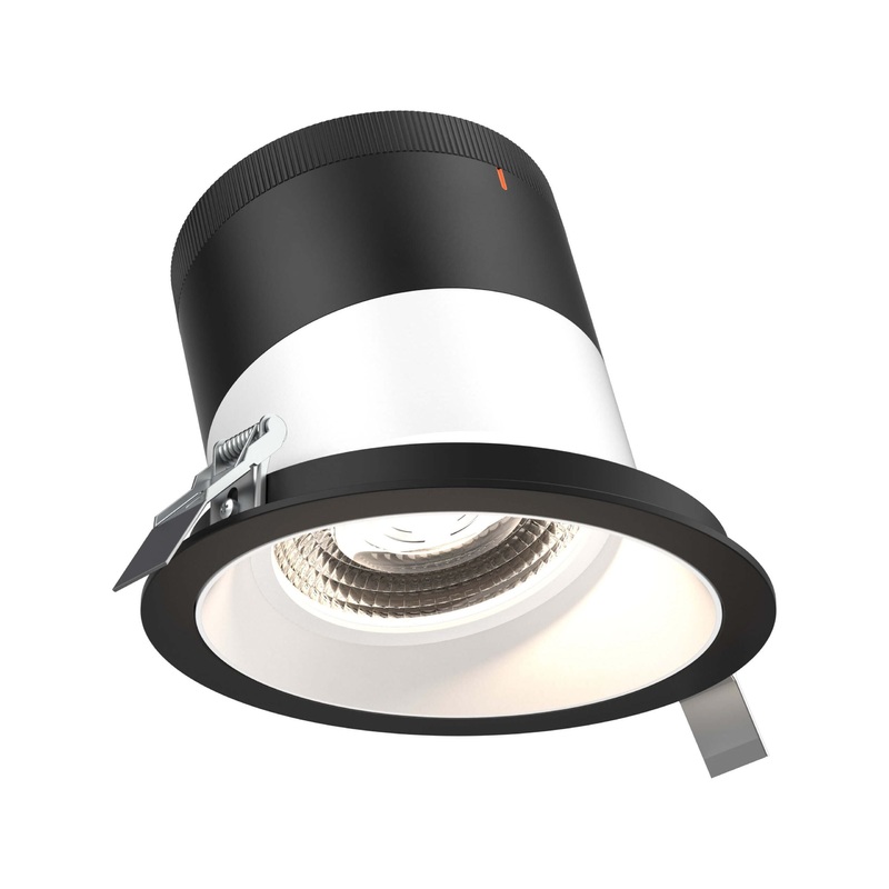 6″ Modular Downlight White with Black Trim 35 Degrees Sloped Ceiling
