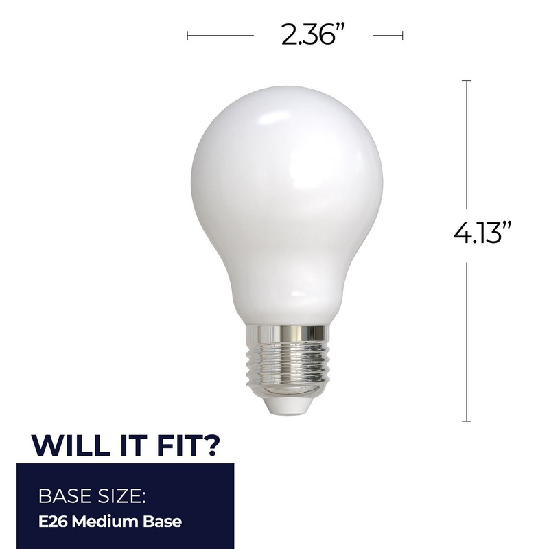 8.5 Watt A19 Milky, 800  Lumens, E26 base, 120 Volt Light Bulb by Bulbrite