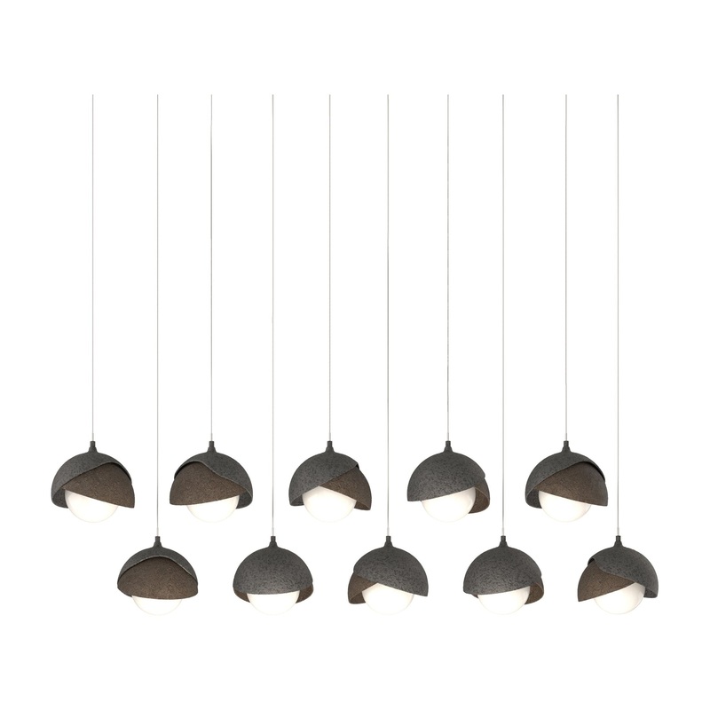 Brooklyn 10-Light Double Shade Pendant Natural Iron Bronze