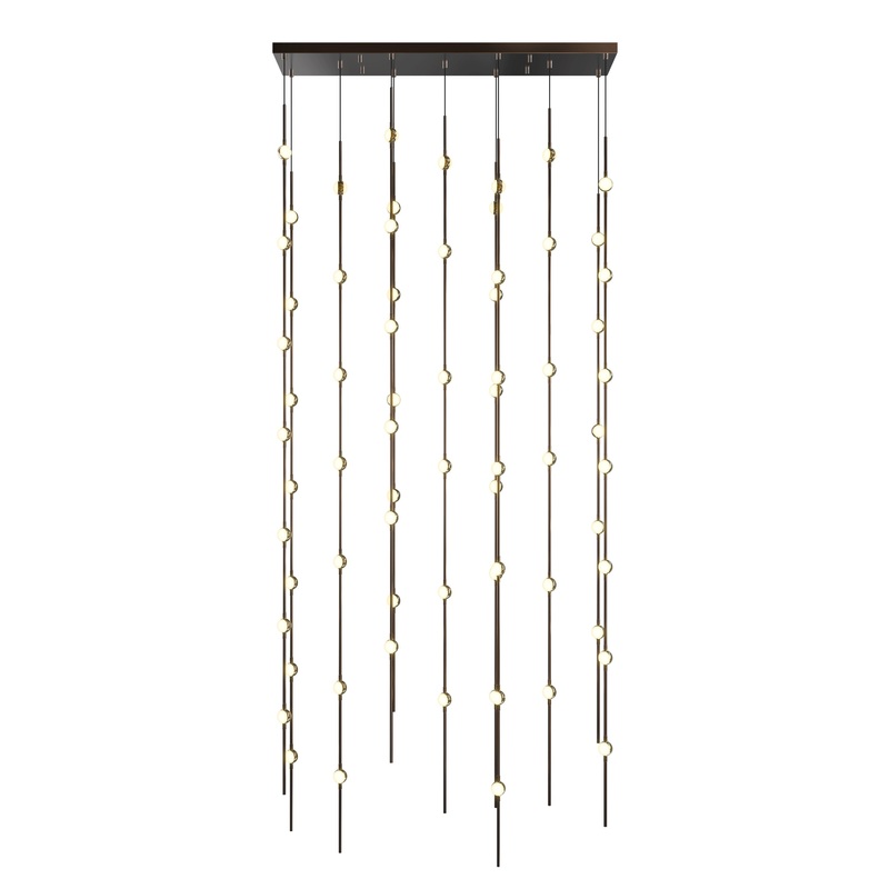 Constellation Andromeda 36″ Rectangle LED Pendant Espresso Black with White Optical Acrylic 3000K 20′ Adjustable Cord