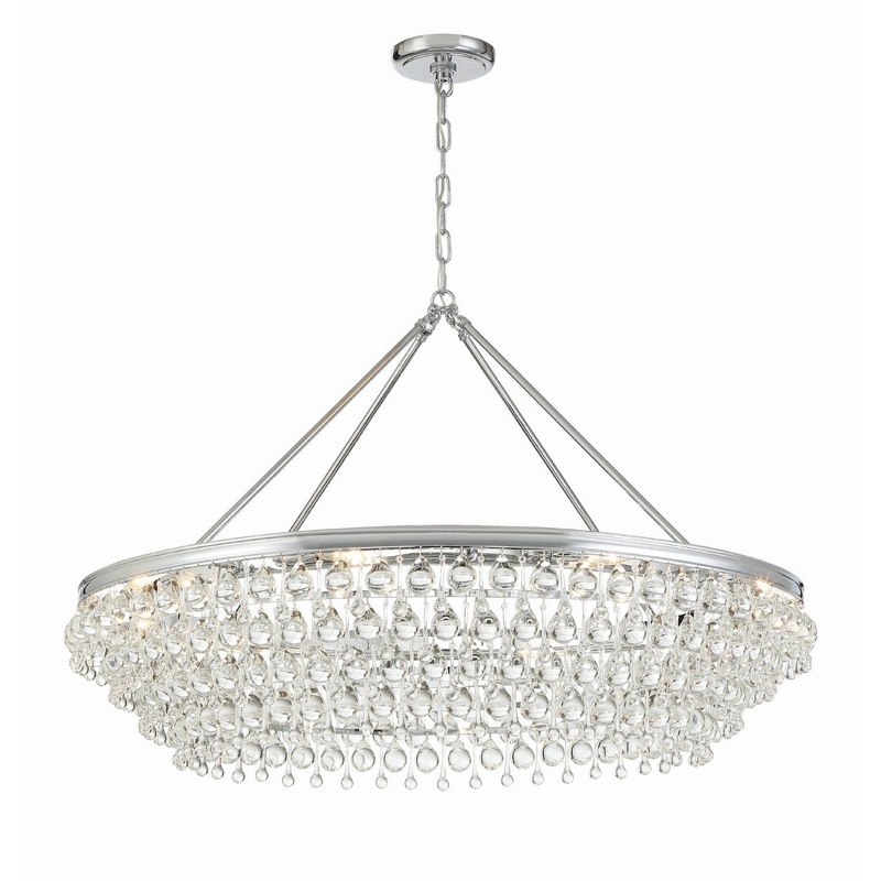 Crystorama 278-CH Calypso Eight Light Chandelier Polished Chrome