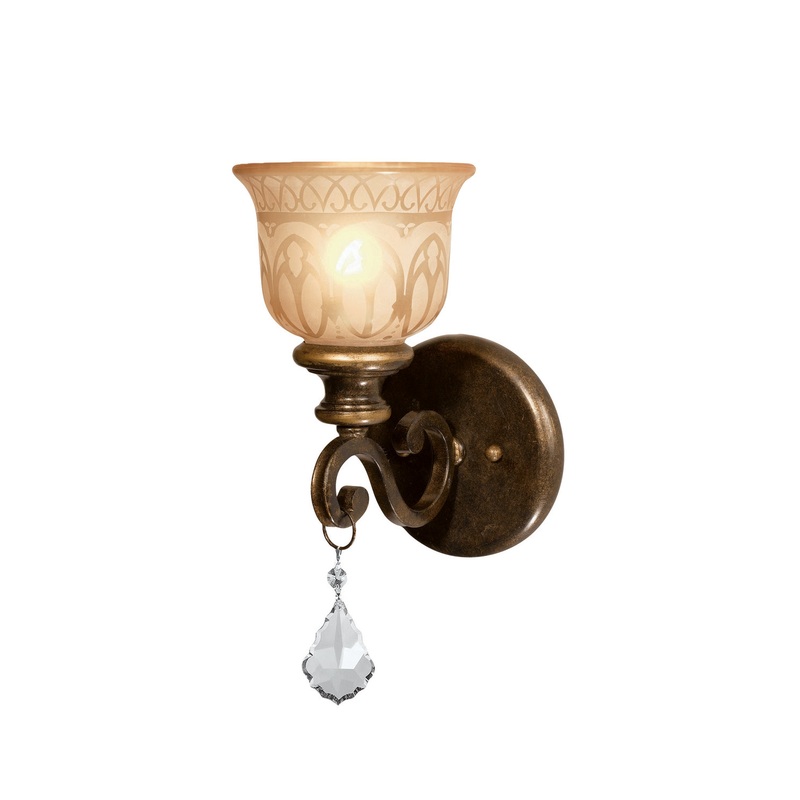 Crystorama 7501-BU-CL-MWP Norwalk One Light Wall Sconce Bronze Umber