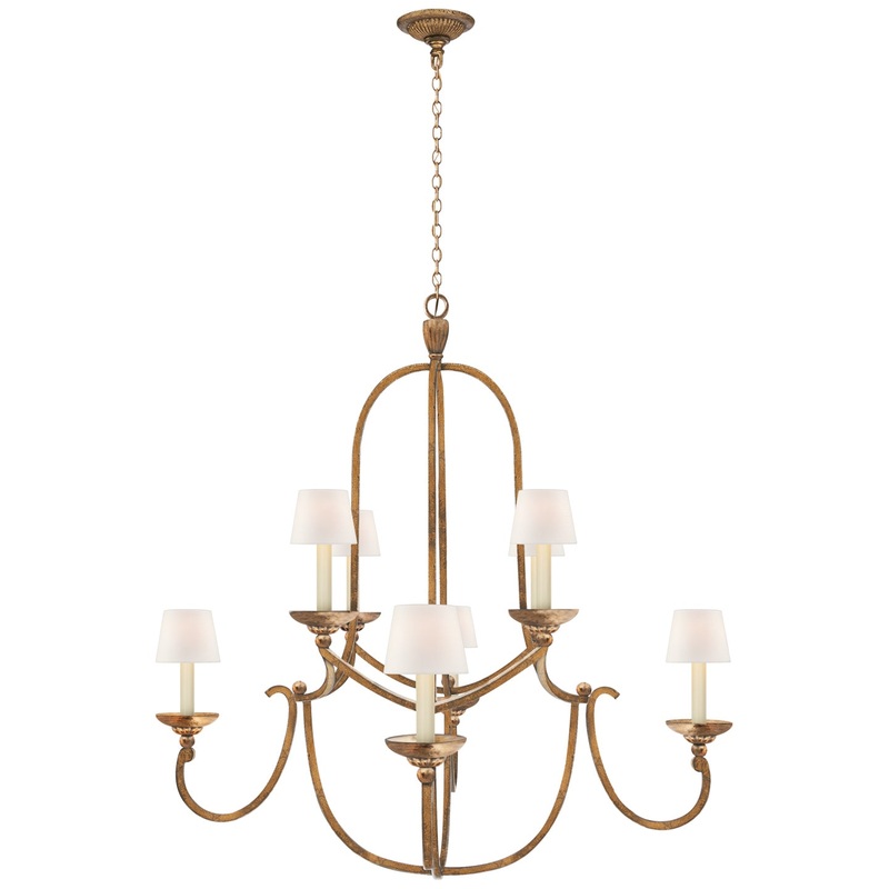 Eight Light Chandelier from the Flemish Collection in Gilded Iron Finish by Visual Comfort Signature