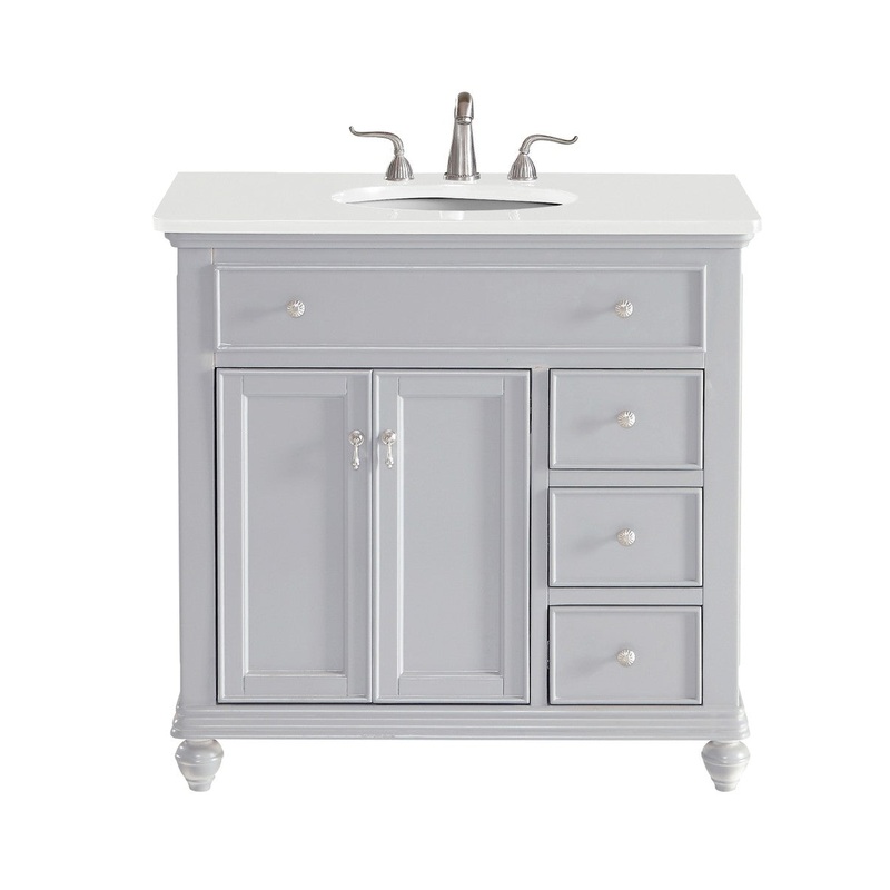 Elegant Lighting VF12336GR-VW Otto Single Bathroom Vanity Grey