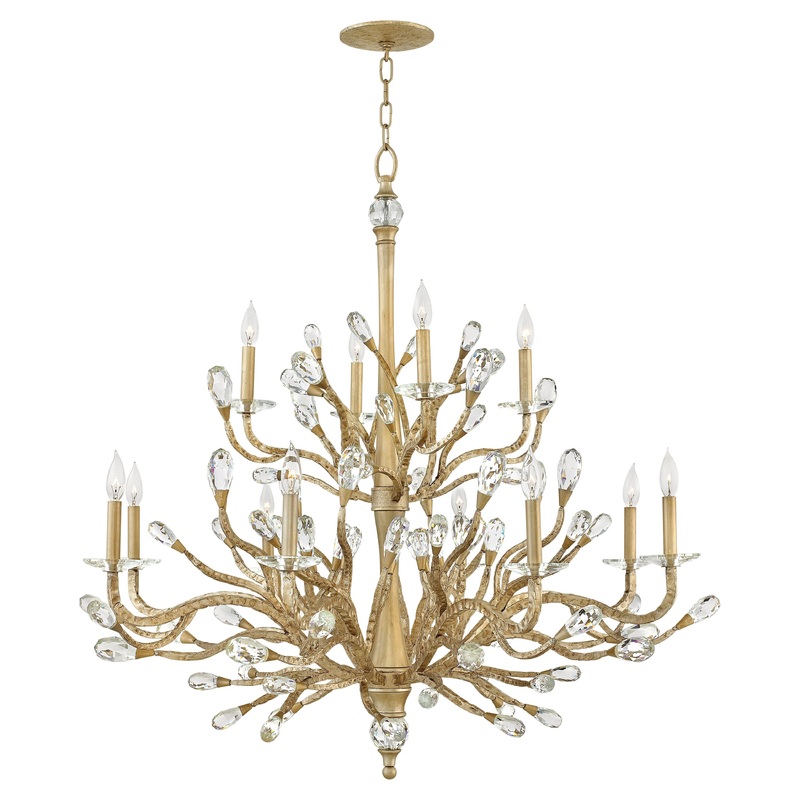 Eve Large Two Tier Chandelier Champagne Gold