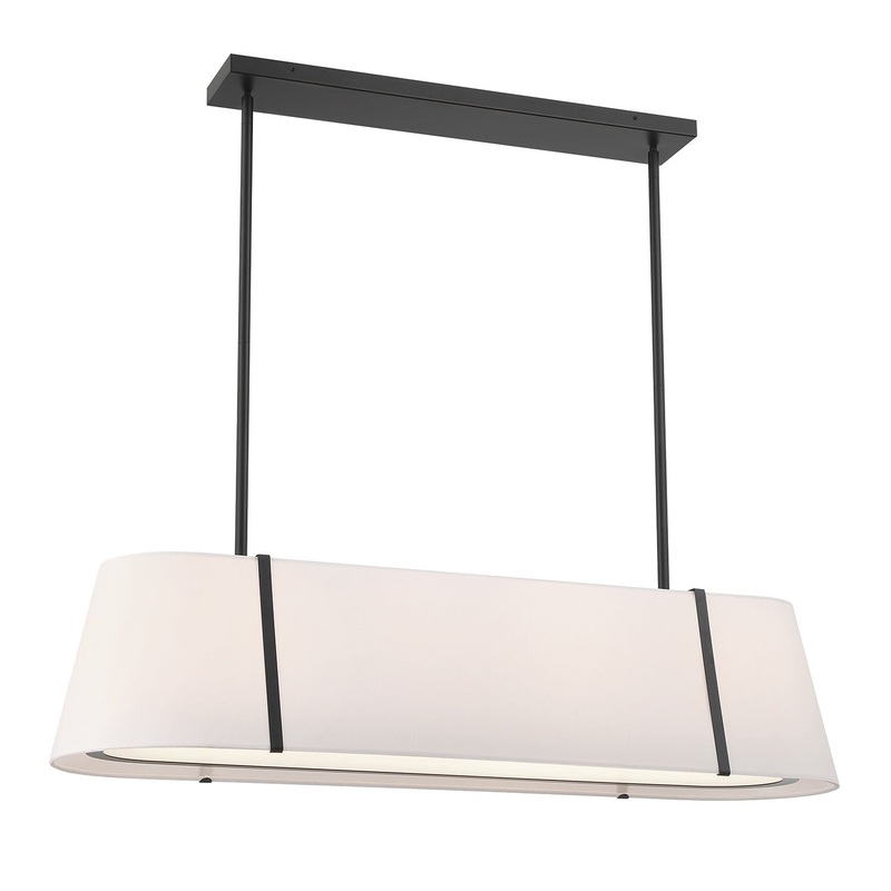 Four Light Linear Chandelier from the Fulton Collection in Black Finish by Crystorama