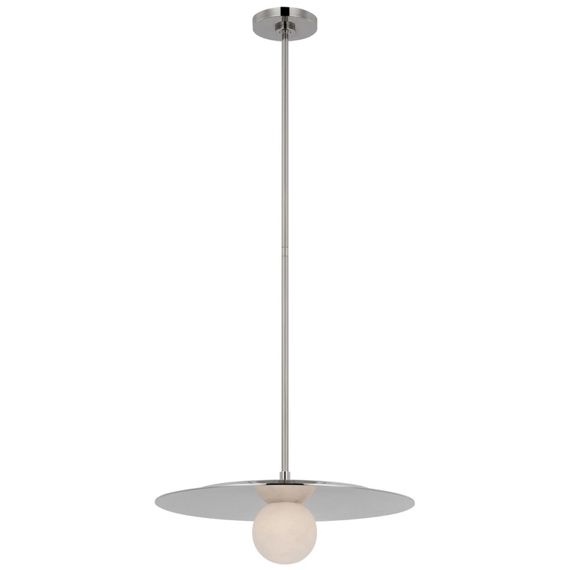 LED Pendant from the Pertica Collection in Polished Nickel Finish by Visual Comfort Signature