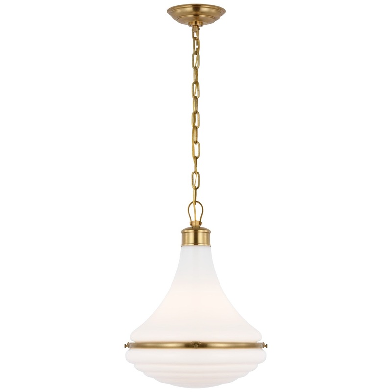 LED Pendant from the Wesley Collection in Hand-Rubbed Antique Brass Finish by Visual Comfort Signature