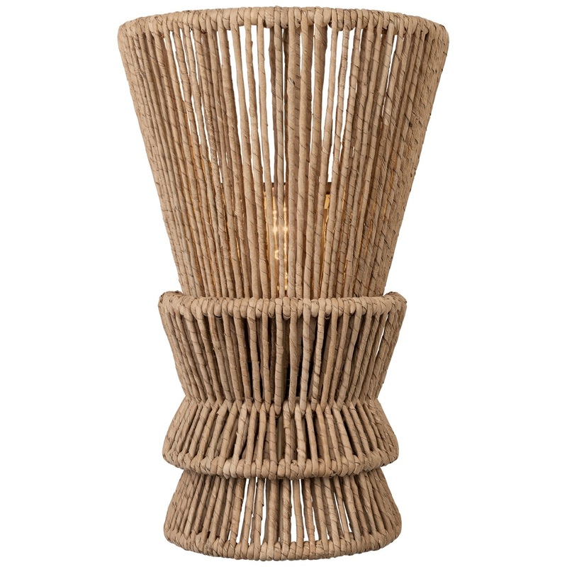 LED Wall Sconce from the Antigua Collection in Bronze and Natural Abaca Finish by Visual Comfort Signature