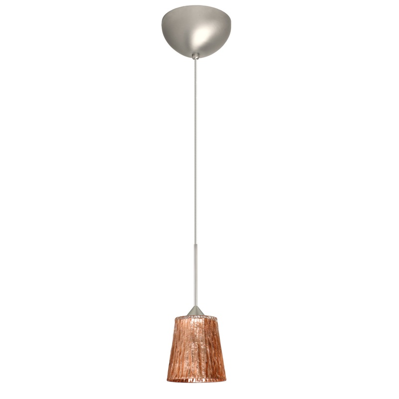 One Light Pendant from the Nico Collection in Satin Nickel Finish by Besa
