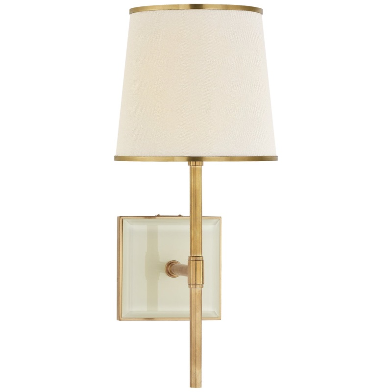 One Light Wall Sconce from the Bradford Collection in Soft Brass And Cream Finish by Visual Comfort Signature
