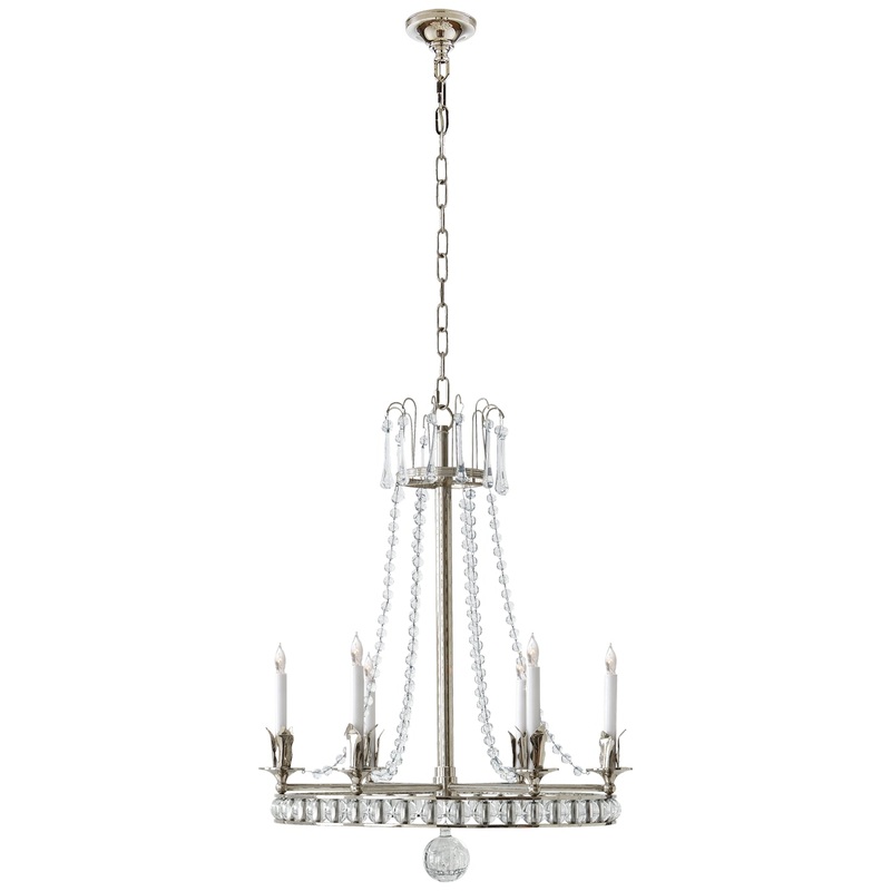 Six Light Chandelier from the Regency Collection in Polished Nickel Finish by Visual Comfort Signature