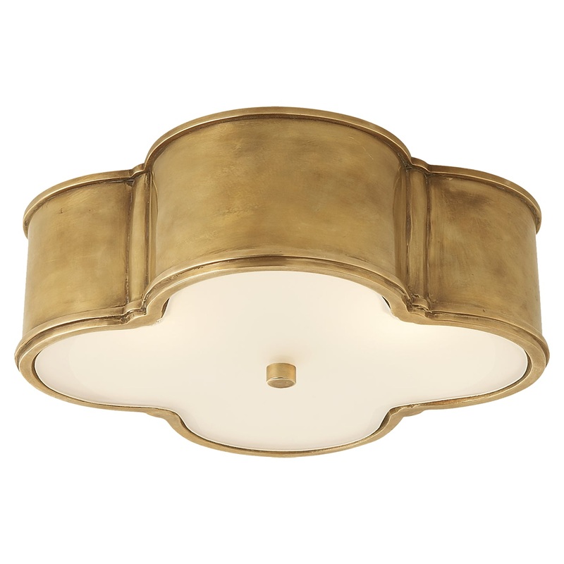 Three Light Flush Mount from the Basil Collection in Natural Brass Finish by Visual Comfort Signature