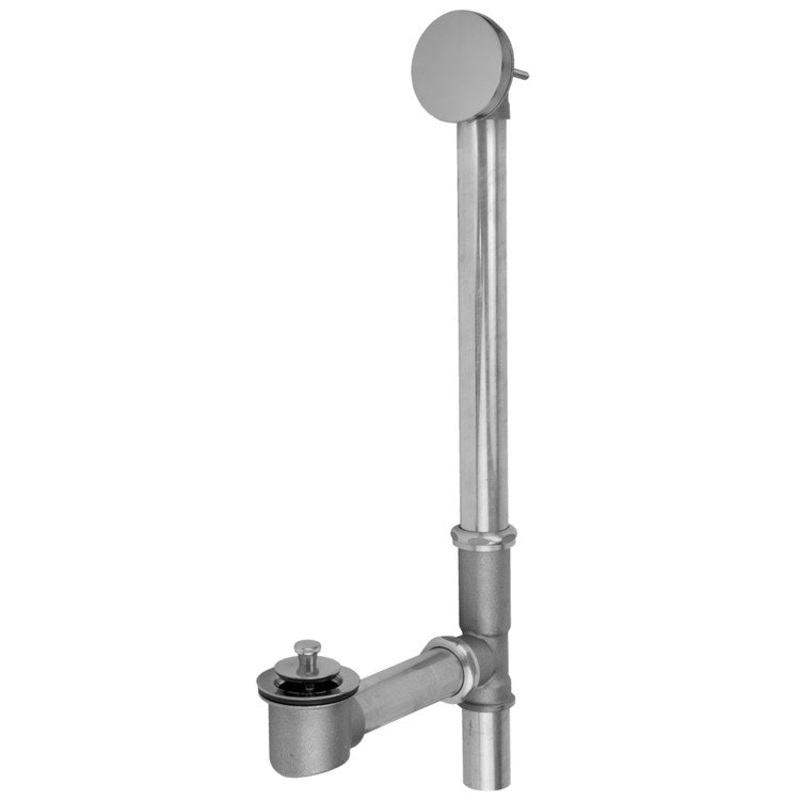Tub Drain Bottom Outlet Lift & Turn with Faceplate Round Waste Satin Brass 10 Inch