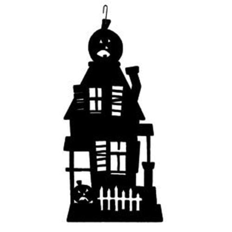 Village Wrought Iron HOS-234 Haunted House Decorative Hanging Silhouette