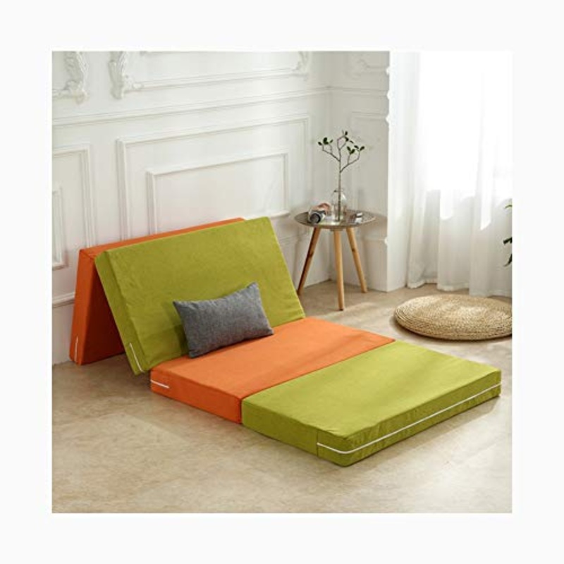 YANGLY 10 Centimetri di Spessore Multifunzionale Materasso Pieghevole Fold 4 Materasso for Pausa Pranzo Mats, Mats Gioco, Tatami, Letti A Castello (Color : Striped Green, Size : 35x79inch)