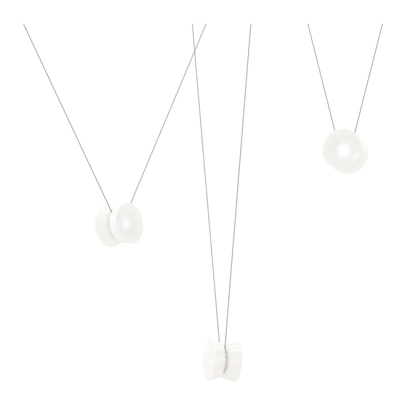 Yo 3-Luminaire Configuration Natural Anodized with White Shade