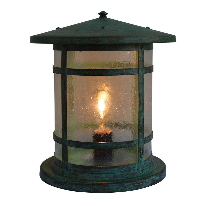 Arroyo BC-11LCS-VP Berkeley One Light Column Mount Verdigris Patina