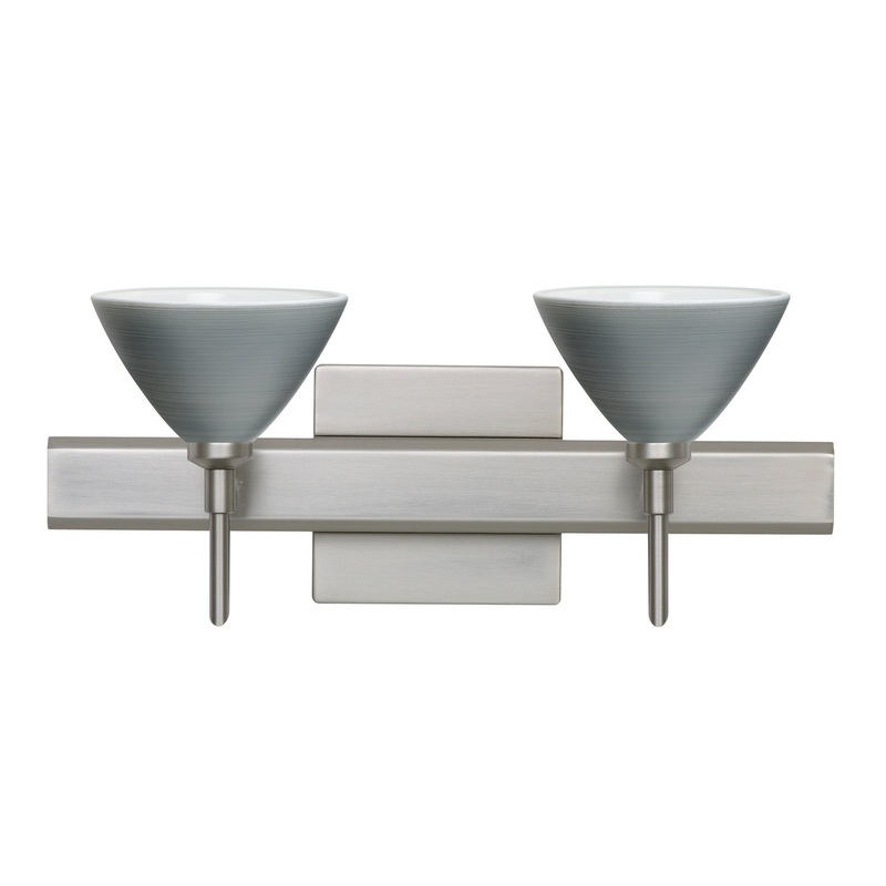 Besa 2SW-1743TN-SN-SQ Domi Two Light Wall Sconce Satin Nickel