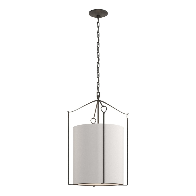 Bow Tall Pendant Natural Iron Flax Shade (SE)