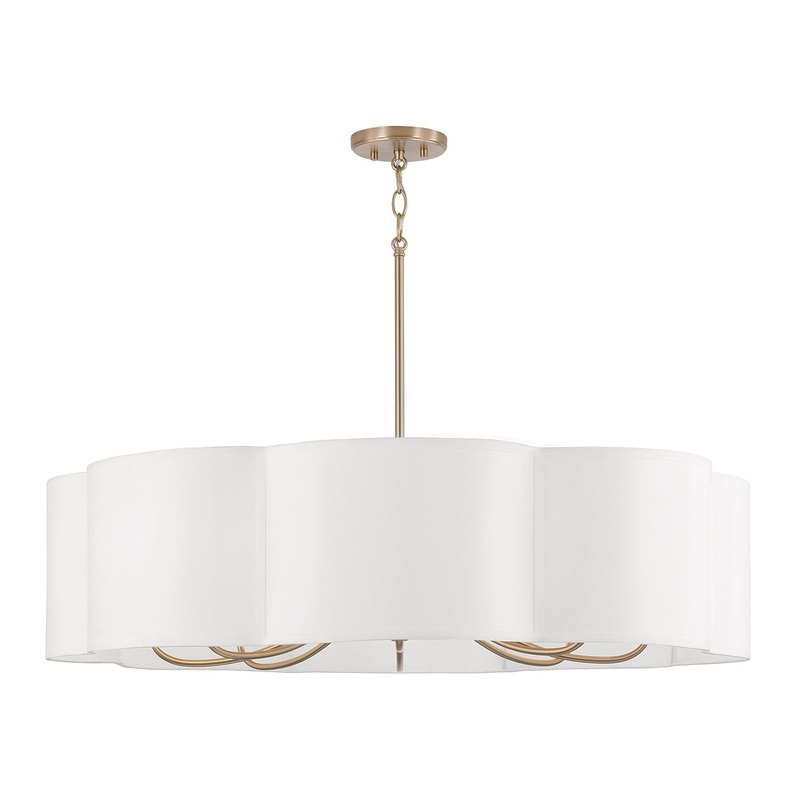Eight Light Chandelier from the Sabine Collection in Matte Brass Finish by Capital Lighting