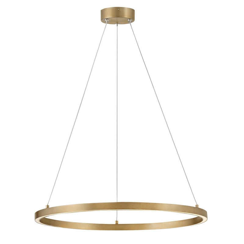 LED Chandelier from the Kenna Collection in Lacquered Brass Finish by Lark