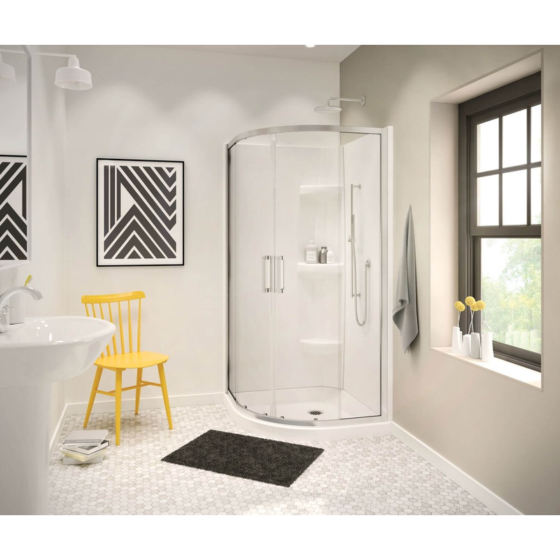 MAAX 137449-900-084-000 Radia Neo-round 38 x 38 x 71  in. 6 mm Sliding Shower Door for Corner Installation with Clear glass in Chrome